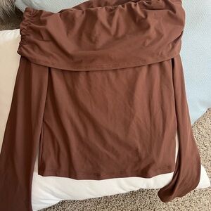 Brown Off-Shoulder Top